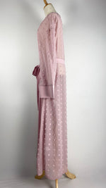 Long Sleeve Sheer Open Maxi Cardigan, Pink