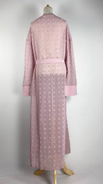 Long Sleeve Sheer Open Maxi Cardigan, Pink