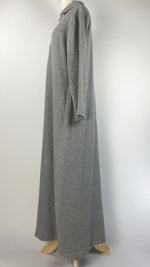 Long Sleeve Half Zip Maxi Dress, Gray