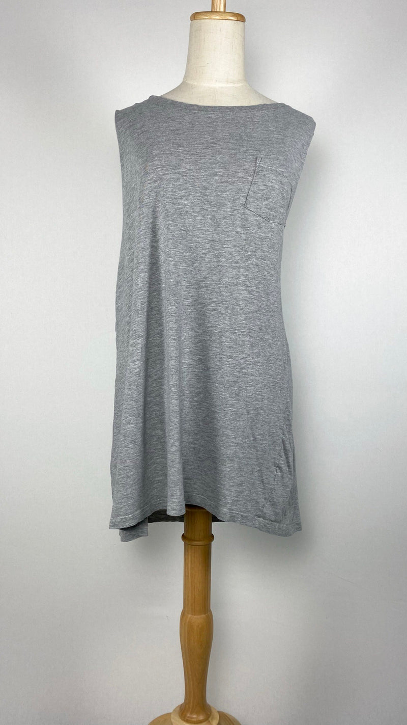 Sleeveless Hip Length Top, Gray