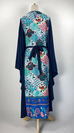 Batwing Printed Maxi Top, Navy