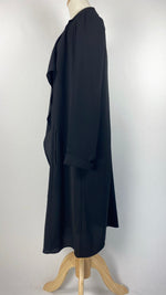 Long Sleeve Knee Length Open Cardigan, Black