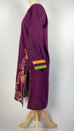 Long Sleeve Emrboidered Kurta, Purple