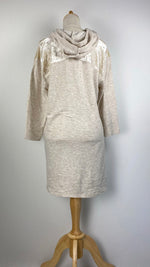 3/4 Sleeve Hip Length Knit Top, Beige