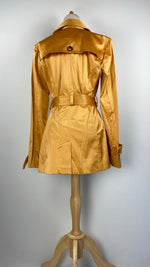 Long Sleeve Double Breasted Trench Coat, Mustard