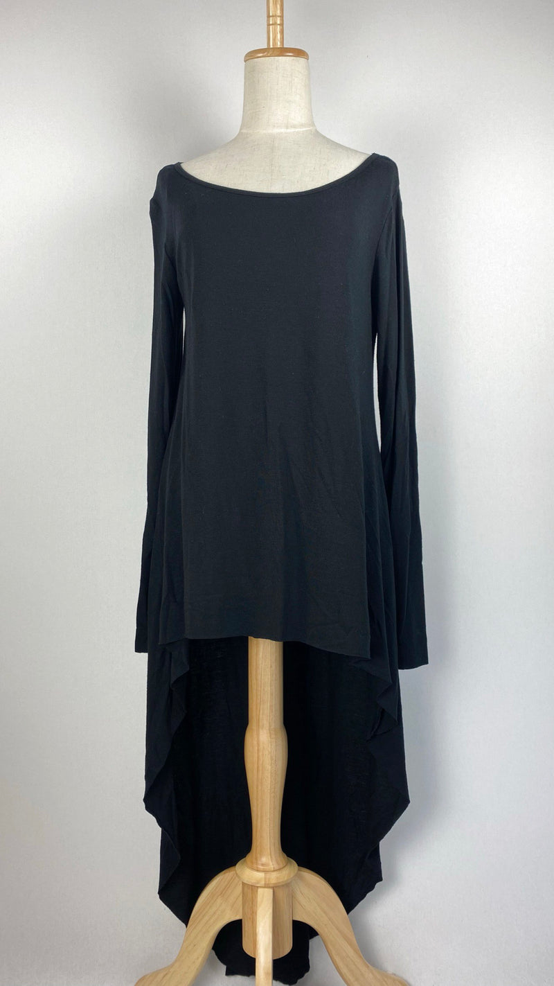 Long Sleeve Hi-Low Soft Top, Black