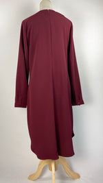 Long Sleeve Knee Length Top with Beading/Pearls, Maroon