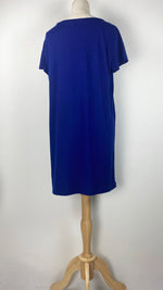 Short Sleeve Knit Knee Length Top, Blue